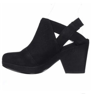 EILEEN FISHER Slingback Strap 1" Platform Grip Slip On Leather Heeled Mules 8